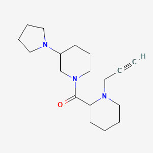molecular formula C18H29N3O B2803213 1-[1-(Prop-2-yn-1-yl)piperidine-2-carbonyl]-3-(pyrrolidin-1-yl)piperidine CAS No. 1355465-70-1