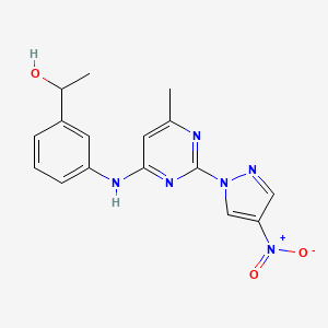 1-(3-((6-methyl-2-(4-nitro-1H-pyrazol-1-yl)pyrimidin-4-yl)amino)phenyl)ethanol