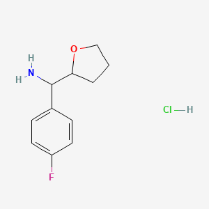 molecular formula C11H15ClFNO B2803218 (4-Fluorophenyl)(oxolan-2-yl)methanamine hydrochloride CAS No. 1193388-29-2