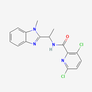 molecular formula C16H14Cl2N4O B2803219 3,6-dichloro-N-[1-(1-methyl-1H-1,3-benzodiazol-2-yl)ethyl]pyridine-2-carboxamide CAS No. 1384573-83-4