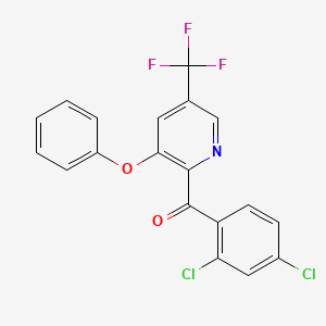 molecular formula C19H10Cl2F3NO2 B2803234 (2,4-二氯苯基)[3-苯氧基-5-(三氟甲基)-2-吡啶基]甲酮 CAS No. 306977-33-3