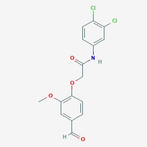molecular formula C16H13Cl2NO4 B2803239 N-(3,4-二氯苯基)-2-(4-甲酰-2-甲氧基苯氧基)乙酰胺 CAS No. 247592-89-8