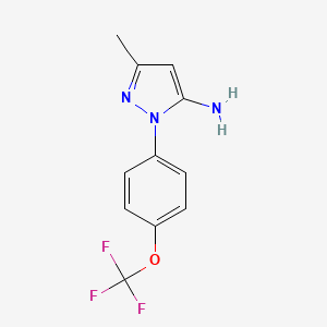 molecular formula C11H10F3N3O B2803257 3-methyl-1-[4-(trifluoromethoxy)phenyl]-1H-pyrazol-5-amine CAS No. 497141-59-0