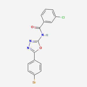 molecular formula C15H9BrClN3O2 B2803266 N-[5-(4-bromophenyl)-1,3,4-oxadiazol-2-yl]-3-chlorobenzamide CAS No. 891127-36-9