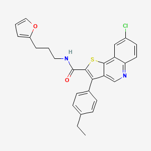 8-chloro-3-(4-ethylphenyl)-N-[3-(furan-2-yl)propyl]thieno[3,2-c]quinoline-2-carboxamide