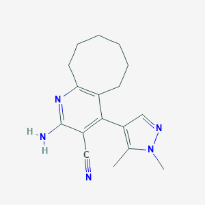 2-amino-4-(1,5-dimethyl-1H-pyrazol-4-yl)-5,6,7,8,9,10-hexahydrocycloocta[b]pyridine-3-carbonitrile