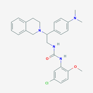 molecular formula C27H31ClN4O2 B2803288 1-(5-chloro-2-methoxyphenyl)-3-(2-(3,4-dihydroisoquinolin-2(1H)-yl)-2-(4-(dimethylamino)phenyl)ethyl)urea CAS No. 1171647-14-5