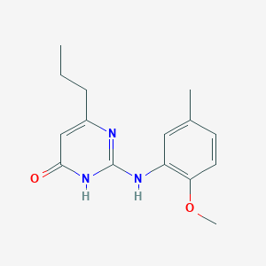 molecular formula C15H19N3O2 B2803289 2-((2-甲氧基-5-甲基苯基)氨基)-6-丙基嘧啶-4(3H)-酮 CAS No. 879857-89-3