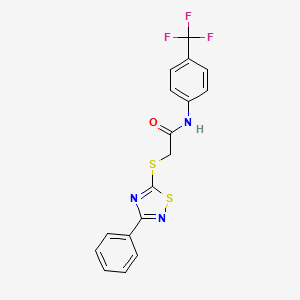 molecular formula C17H12F3N3OS2 B2803294 2-[(3-phenyl-1,2,4-thiadiazol-5-yl)sulfanyl]-N-[4-(trifluoromethyl)phenyl]acetamide CAS No. 864856-21-3