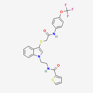 N-[2-[3-[2-oxo-2-[4-(trifluoromethoxy)anilino]ethyl]sulfanylindol-1-yl]ethyl]thiophene-2-carboxamide