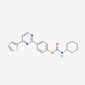 molecular formula C21H21N3O2S B2803299 4-[4-(2-thienyl)-2-pyrimidinyl]phenyl N-cyclohexylcarbamate CAS No. 477862-61-6