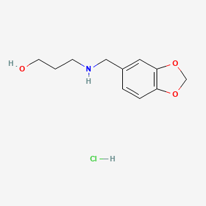 molecular formula C11H16ClNO3 B2803312 3-[(苯并[1,3]二氧杂环己-5-基甲基)-氨基]-丙醇盐酸盐 CAS No. 1050208-23-5