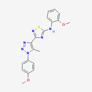 molecular formula C19H18N6O2S B2803327 2-chloro-N-(2-methoxyethyl)-5-(morpholin-4-ylsulfonyl)benzamide CAS No. 1189720-73-7