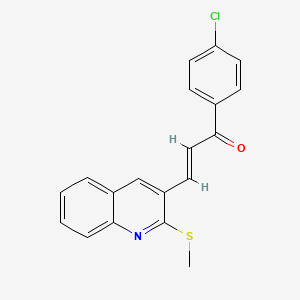 molecular formula C19H14ClNOS B2803328 (E)-1-(4-氯苯基)-3-(2-甲基硫基喹啉-3-基)丙-2-烯-1-酮 CAS No. 866049-59-4