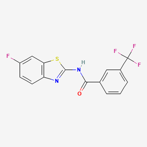molecular formula C15H8F4N2OS B2803334 N-(6-氟-1,3-苯并噻唑-2-基)-3-(三氟甲基)苯甲酰胺 CAS No. 476297-84-4