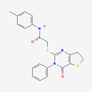 2-((4-oxo-3-phenyl-3,4,6,7-tetrahydrothieno[3,2-d]pyrimidin-2-yl)thio)-N-(p-tolyl)acetamide