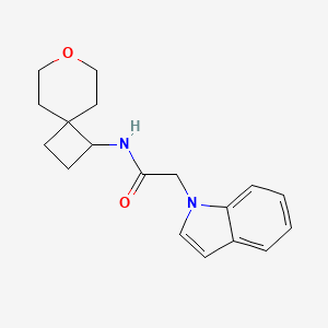 molecular formula C18H22N2O2 B2803341 2-(1H-indol-1-yl)-N-{7-oxaspiro[3.5]nonan-1-yl}acetamide CAS No. 2320421-71-2