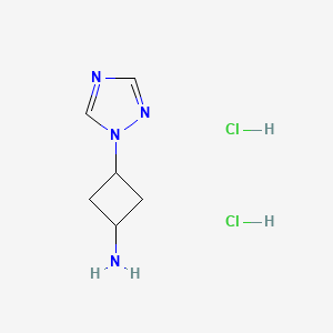 molecular formula C6H12Cl2N4 B2803344 3-(1,2,4-Triazol-1-yl)cyclobutan-1-amine;dihydrochloride CAS No. 2260936-62-5