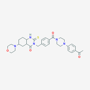 molecular formula C32H33N5O4S B2803346 3-({4-[4-(4-Acetylphenyl)piperazine-1-carbonyl]phenyl}methyl)-6-(morpholin-4-yl)-2-sulfanylidene-1,2,3,4-tetrahydroquinazolin-4-one CAS No. 689771-02-6