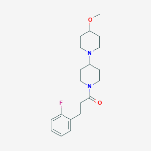 molecular formula C20H29FN2O2 B2803347 3-(2-Fluorophenyl)-1-{4-methoxy-[1,4'-bipiperidine]-1'-yl}propan-1-one CAS No. 1705834-96-3