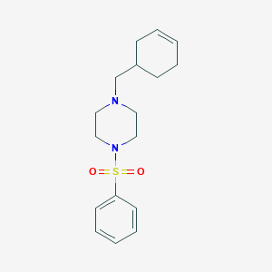 molecular formula C17H24N2O2S B280335 1-(Cyclohex-3-en-1-ylmethyl)-4-(phenylsulfonyl)piperazine 