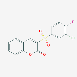 molecular formula C15H8ClFO4S B2803350 3-((3-chloro-4-fluorophenyl)sulfonyl)-2H-chromen-2-one CAS No. 950257-28-0