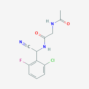 molecular formula C12H11ClFN3O2 B2803351 2-乙酰胺基-N-[(2-氯-6-氟苯基)-氰甲基]乙酰胺 CAS No. 1645531-19-6