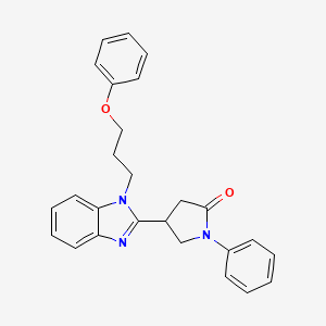 molecular formula C26H25N3O2 B2803357 1-苯基-4-[1-(3-苯氧基丙基)苯并咪唑-2-基]吡咯烷-2-酮 CAS No. 637754-89-3