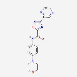molecular formula C17H16N6O3 B2803359 N-(4-morpholinophenyl)-3-(pyrazin-2-yl)-1,2,4-oxadiazole-5-carboxamide CAS No. 1226433-75-5