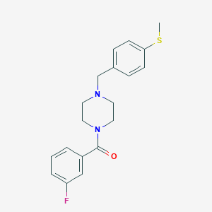 molecular formula C19H21FN2OS B280336 (3-Fluorophenyl){4-[4-(methylsulfanyl)benzyl]piperazin-1-yl}methanone 