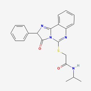 molecular formula C21H20N4O2S B2803371 N-isopropyl-2-((3-oxo-2-phenyl-2,3-dihydroimidazo[1,2-c]quinazolin-5-yl)thio)acetamide CAS No. 1053082-40-8