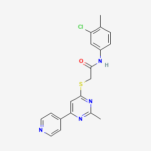 N-(3-chloro-4-methylphenyl)-2-((2-methyl-6-(pyridin-4-yl)pyrimidin-4-yl)thio)acetamide