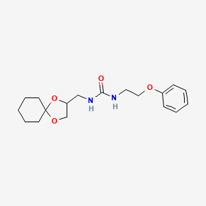 molecular formula C18H26N2O4 B2803379 1-(1,4-Dioxaspiro[4.5]decan-2-ylmethyl)-3-(2-phenoxyethyl)urea CAS No. 1396627-71-6