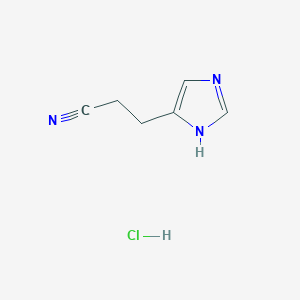 molecular formula C6H8ClN3 B2803388 3-(1H-imidazol-4-yl)propanenitrile hydrochloride CAS No. 40836-07-5