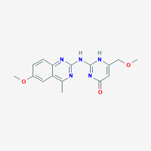 molecular formula C16H17N5O3 B280339 6-(methoxymethyl)-2-[(6-methoxy-4-methylquinazolin-2-yl)amino]-1H-pyrimidin-4-one 