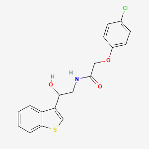 molecular formula C18H16ClNO3S B2803391 N-(2-(benzo[b]thiophen-3-yl)-2-hydroxyethyl)-2-(4-chlorophenoxy)acetamide CAS No. 2034405-96-2