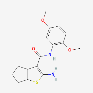 molecular formula C16H18N2O3S B2803393 2-amino-N-(2,5-dimethoxyphenyl)-5,6-dihydro-4H-cyclopenta[b]thiophene-3-carboxamide CAS No. 433245-33-1