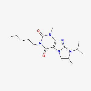 molecular formula C17H25N5O2 B2803394 4,7-Dimethyl-2-pentyl-6-propan-2-ylpurino[7,8-a]imidazole-1,3-dione CAS No. 904372-19-6