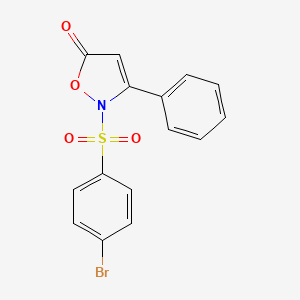 molecular formula C15H10BrNO4S B2803399 2-[(4-bromophenyl)sulfonyl]-3-phenyl-5(2H)-isoxazolone CAS No. 303987-05-5