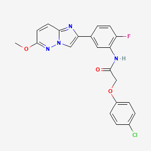 molecular formula C21H16ClFN4O3 B2803401 2-(4-chlorophenoxy)-N-(2-fluoro-5-(6-methoxyimidazo[1,2-b]pyridazin-2-yl)phenyl)acetamide CAS No. 953245-18-6
