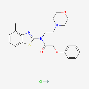 molecular formula C22H26ClN3O3S B2803406 N-(4-methylbenzo[d]thiazol-2-yl)-N-(2-morpholinoethyl)-2-phenoxyacetamide hydrochloride CAS No. 1215581-04-6