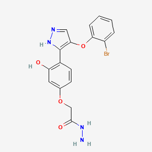 molecular formula C17H15BrN4O4 B2803408 2-(4-(4-(2-溴苯氧基)-1H-吡唑-3-基)-3-羟基苯氧基)乙酰肼 CAS No. 1010869-03-0