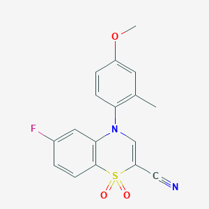 6-fluoro-4-(4-methoxy-2-methylphenyl)-4H-benzo[b][1,4]thiazine-2-carbonitrile 1,1-dioxide