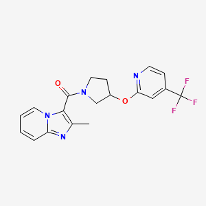 molecular formula C19H17F3N4O2 B2803417 (2-Methylimidazo[1,2-a]pyridin-3-yl)(3-((4-(trifluoromethyl)pyridin-2-yl)oxy)pyrrolidin-1-yl)methanone CAS No. 2034431-50-8