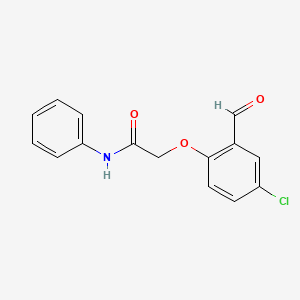 molecular formula C15H12ClNO3 B2803424 2-(4-chloro-2-formylphenoxy)-N-phenylacetamide CAS No. 694461-25-1