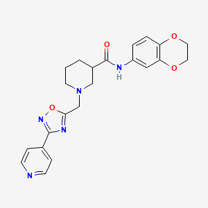 N-(2,3-dihydrobenzo[b][1,4]dioxin-6-yl)-1-((3-(pyridin-4-yl)-1,2,4-oxadiazol-5-yl)methyl)piperidine-3-carboxamide