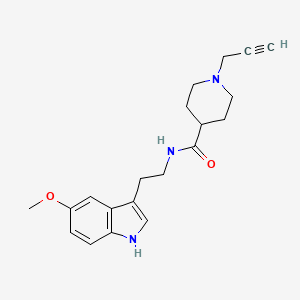 molecular formula C20H25N3O2 B2803426 N-[2-(5-甲氧基-1H-吲哚-3-基)乙基]-1-丙-2-炔基哌啶-4-甲酰胺 CAS No. 1385457-34-0