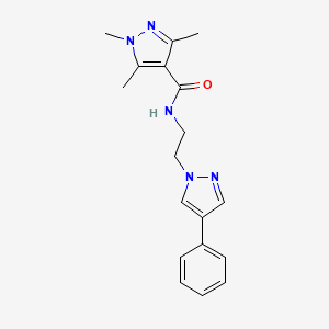 1,3,5-trimethyl-N-(2-(4-phenyl-1H-pyrazol-1-yl)ethyl)-1H-pyrazole-4-carboxamide