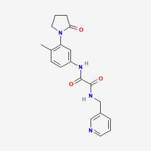 molecular formula C19H20N4O3 B2803434 N1-(4-methyl-3-(2-oxopyrrolidin-1-yl)phenyl)-N2-(pyridin-3-ylmethyl)oxalamide CAS No. 941958-07-2