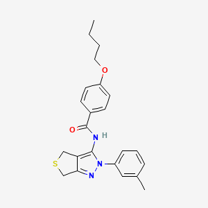 molecular formula C23H25N3O2S B2803440 4-butoxy-N-[2-(3-methylphenyl)-4,6-dihydrothieno[3,4-c]pyrazol-3-yl]benzamide CAS No. 392288-80-1